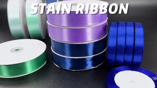 Hot Sale Wholesale Mixed Colors Single Faced Double Faced Smooth 100%Polyester White Black Color 1/2, 1, 2, 3, 5" Satin Ribbon Roll